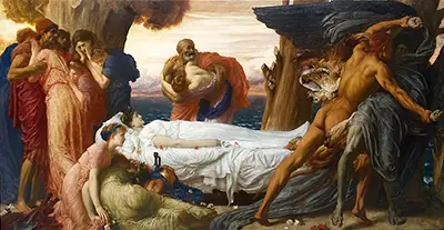 Hercules Wrestling with Death for the Body of Alcestis Frederic Leighton